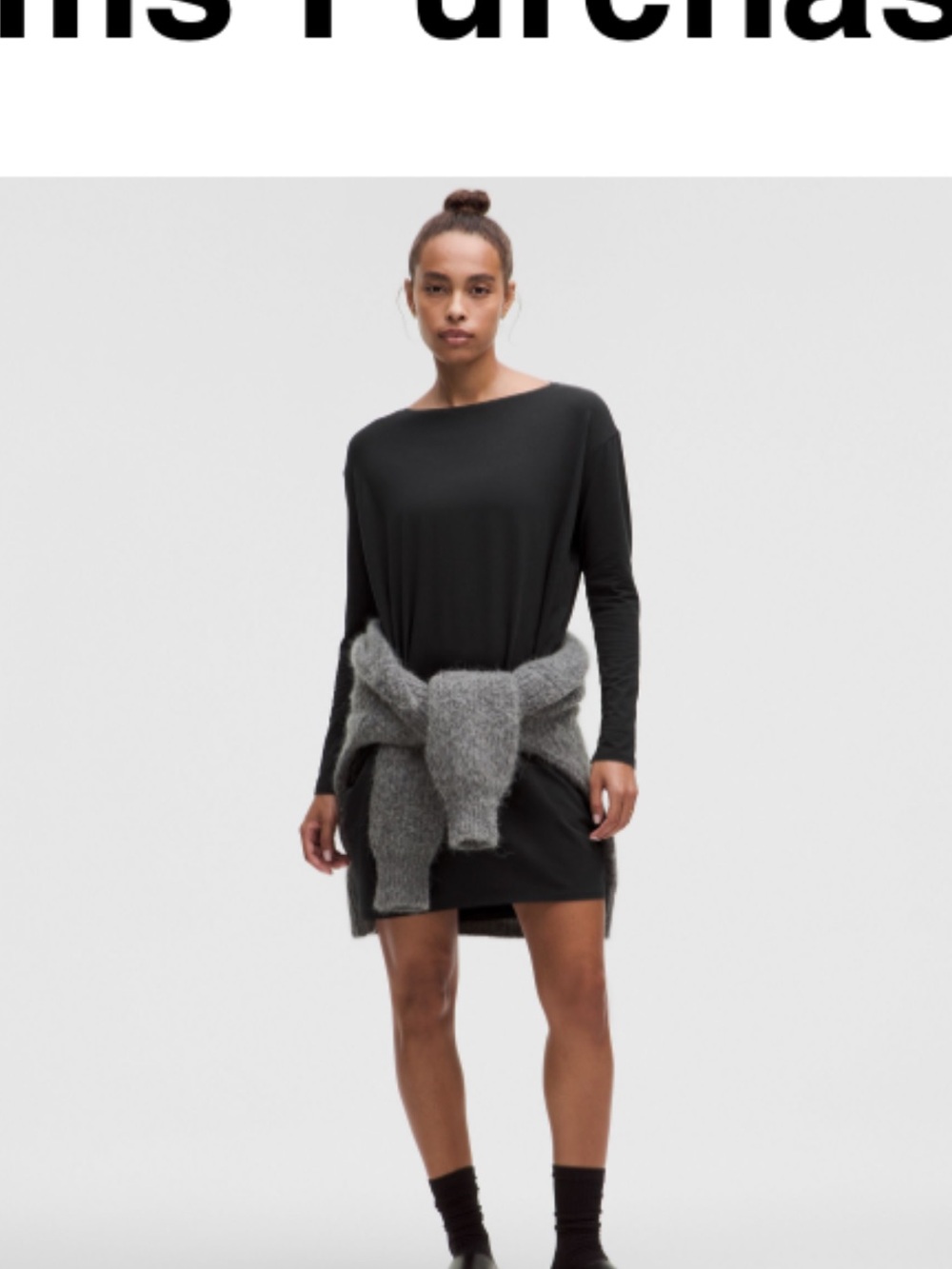 Lululemon Back in action Long-Sleeve Shift Dress - Casual Women's Dress black